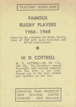 1968 Playtime Rugby Gum Famous Rugby Players - Green #10 Wayne Cottrell Back